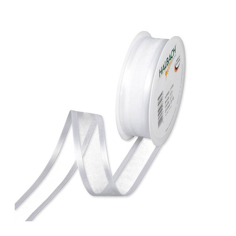 NAUHA VALKOINEN ORGANZA/SATIINI