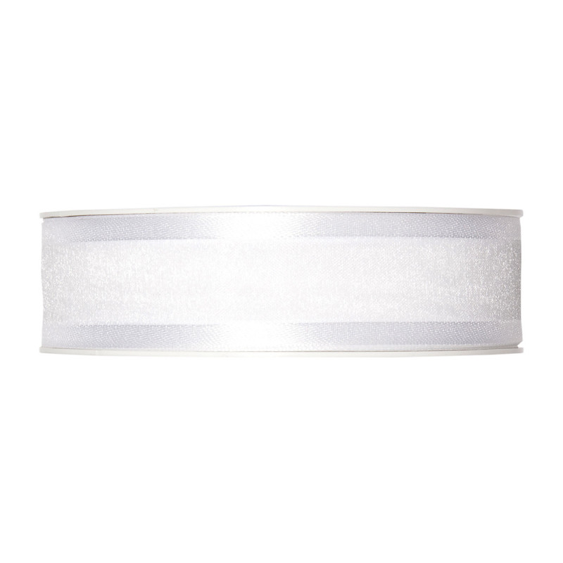 NAUHA VALKOINEN ORGANZA/SATIINI