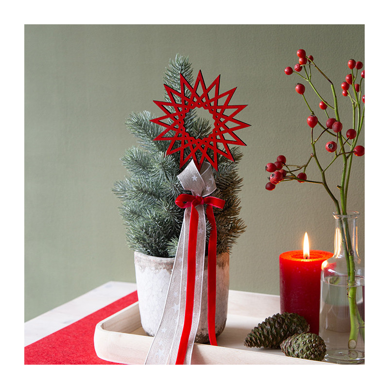 TÄHTITIKKUPSS/ 6 PUNAINEN PUUTA